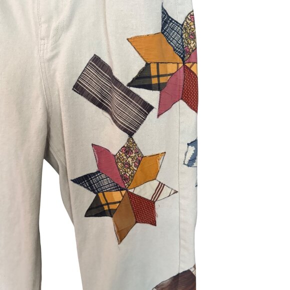 Kimchi Blue Womens Patchwork Star Print Wide Leg Jeans Size 28 - Picture 3 of 8